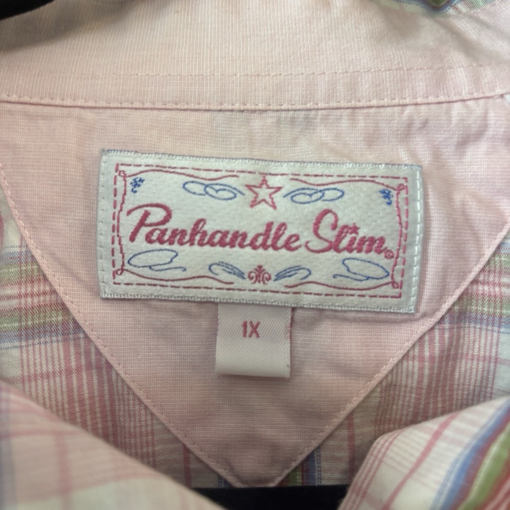 Panhandle Slim Women's Western Button-Down Shirt,‎ One X Pink Plaid Pearl Snap - Picture 5 of 5